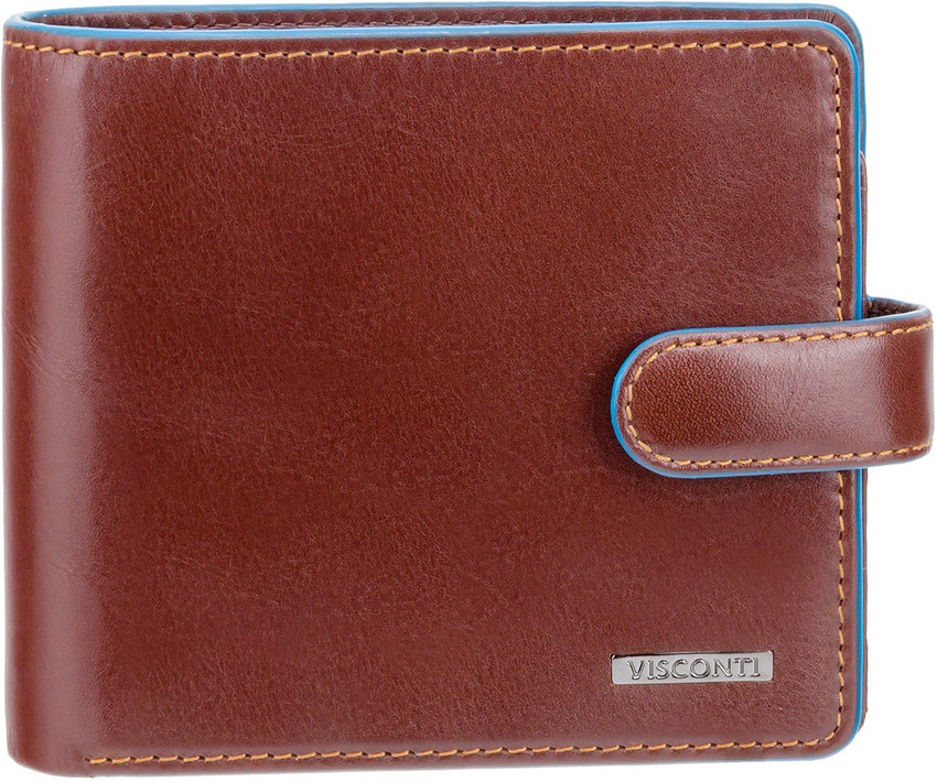 VISCONTI Men Brown Genuine Leather Wallet Italian Brown Price in