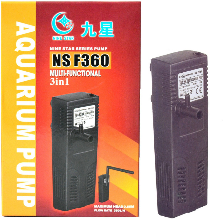 Minjiang Internal Filter NSF 360 Power 5W 360L H H.Max 0.85m Multi Functional 3in1 Super Quiet Easy to Clean Power Aquarium Filter Price in India Buy Minjiang Internal Filter