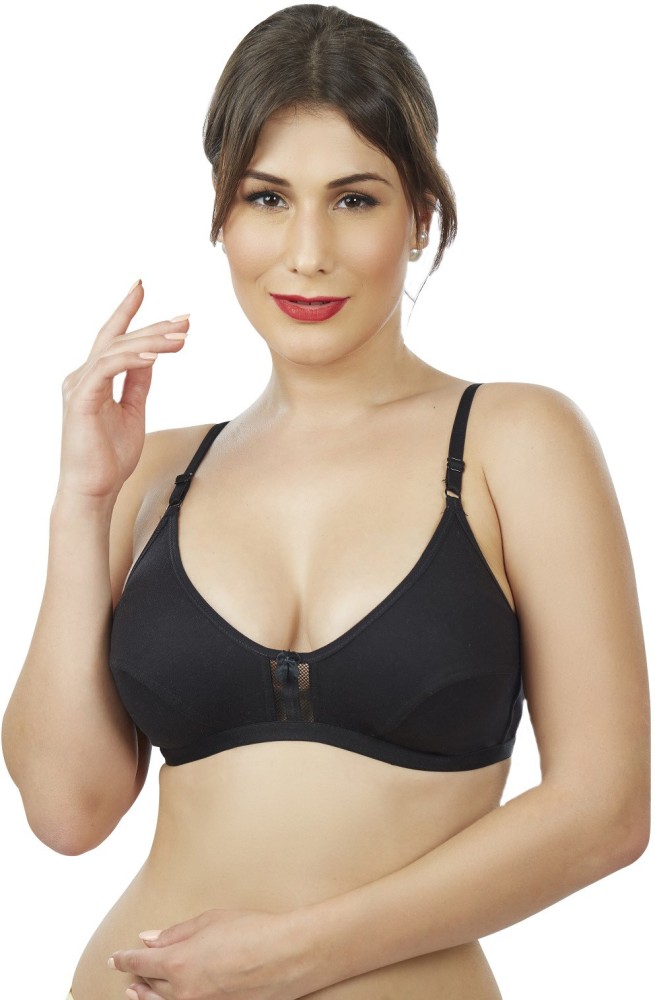 Lycra Cotton Plain Ladies Black Bralette Bra, Size: 30 to 40 cm at Rs  56/piece in Mumbai