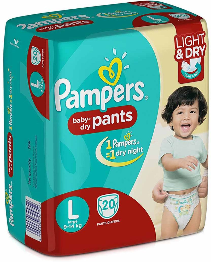 Pampers pants large 20 sales pieces