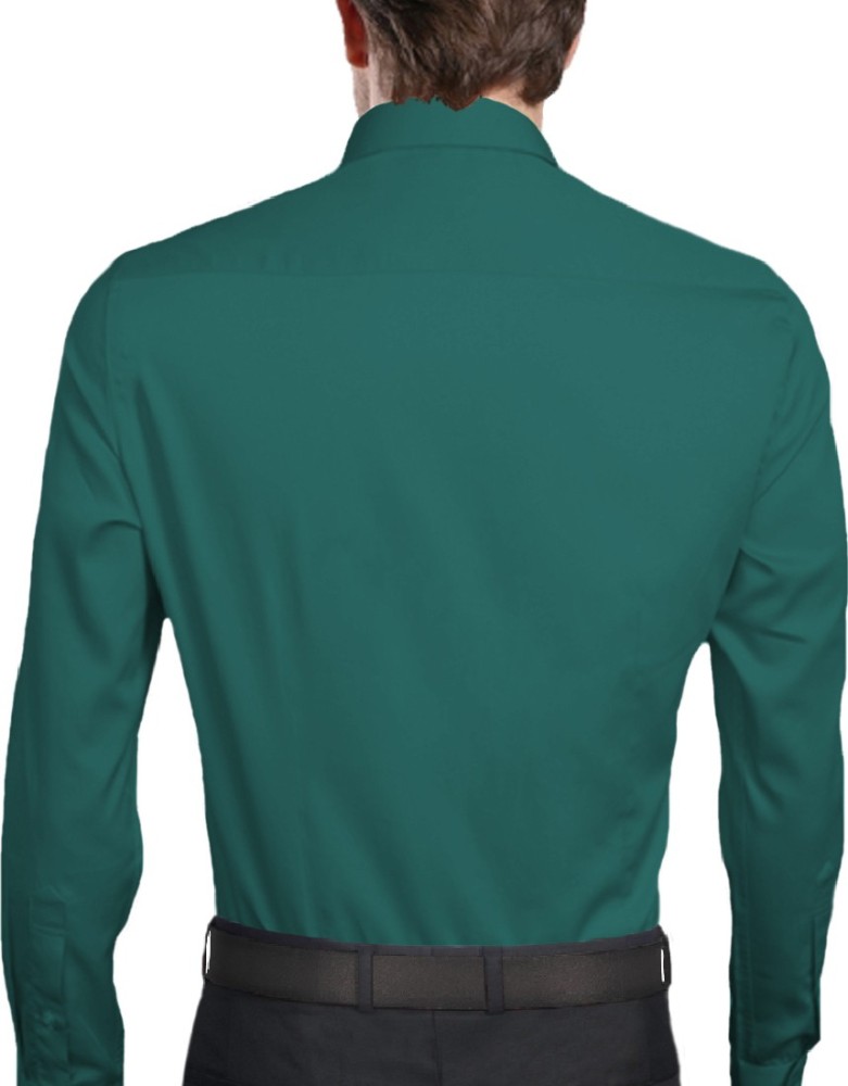 JOHN LOUIS Men Solid Formal Green Shirt - Buy JOHN LOUIS Men Solid