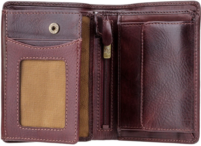 Buy Eske Luis Brown Casual Leather Zip Around Wallet for Men