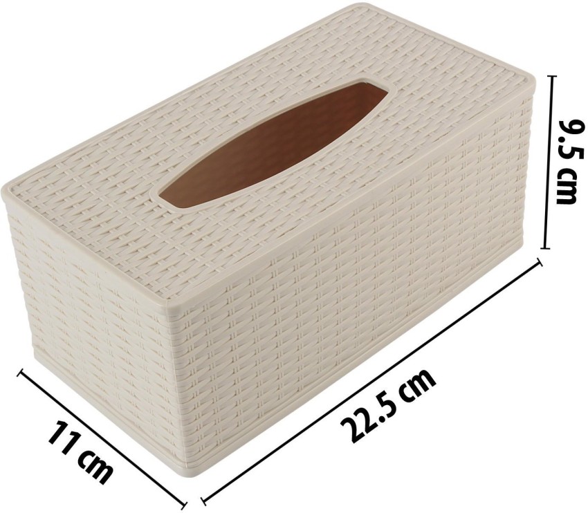HOKiPO 1 Compartments Plastic Tissue Paper Napkin Dispenser Box  Holder for Car, Home, Office (Cream) - Tissue Paper Napkin Dispenser Box  Holder for Car, Home, Office (Cream)