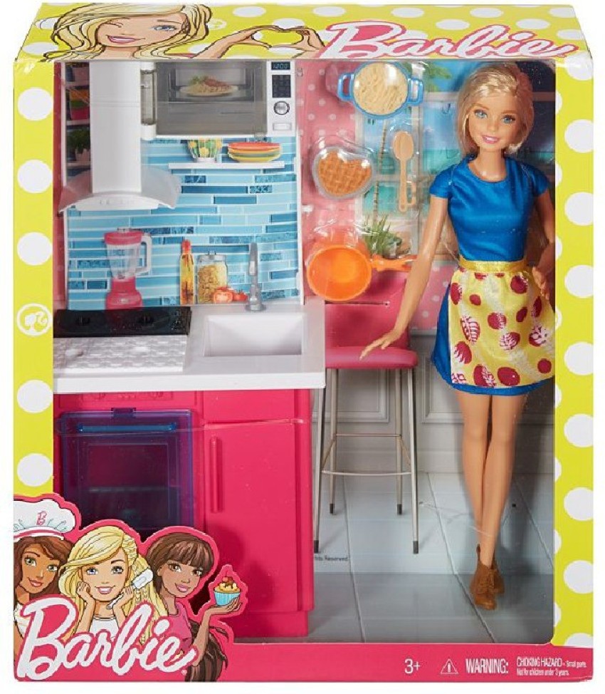 Barbie kitchen best sale playset walmart