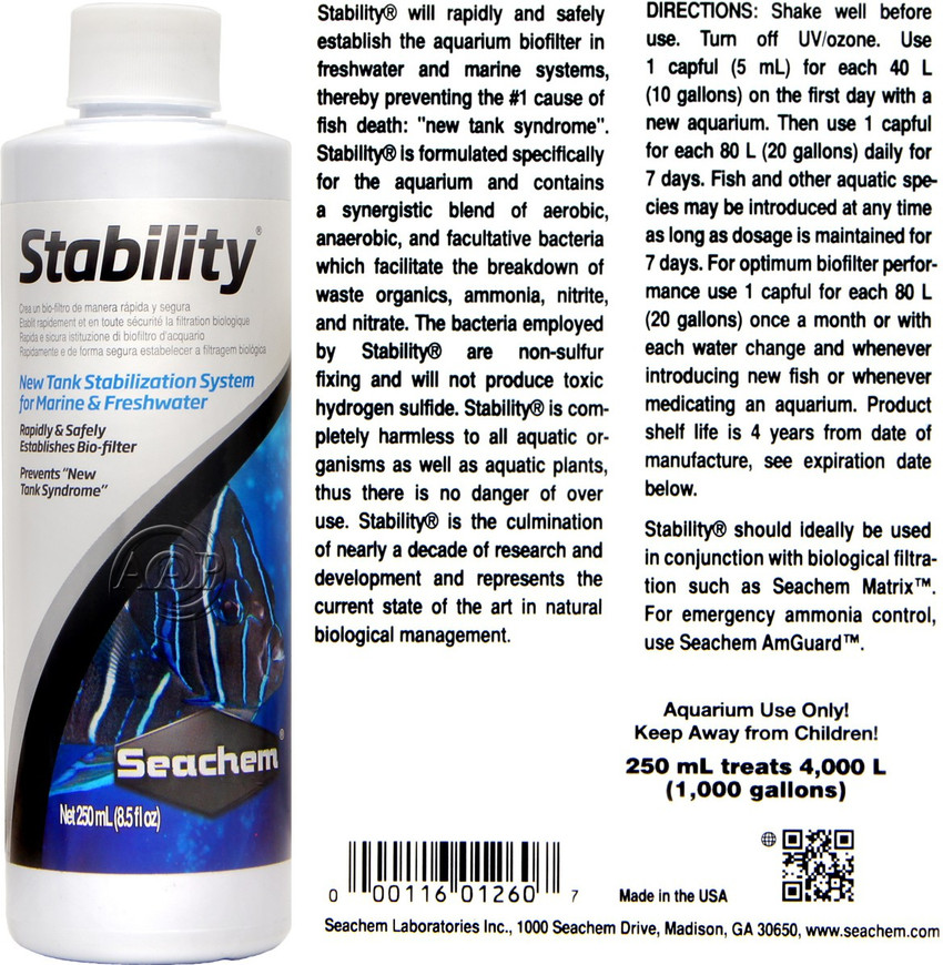 SEACHEM Stability 250ml 8.5 fl oz New tank stabilization