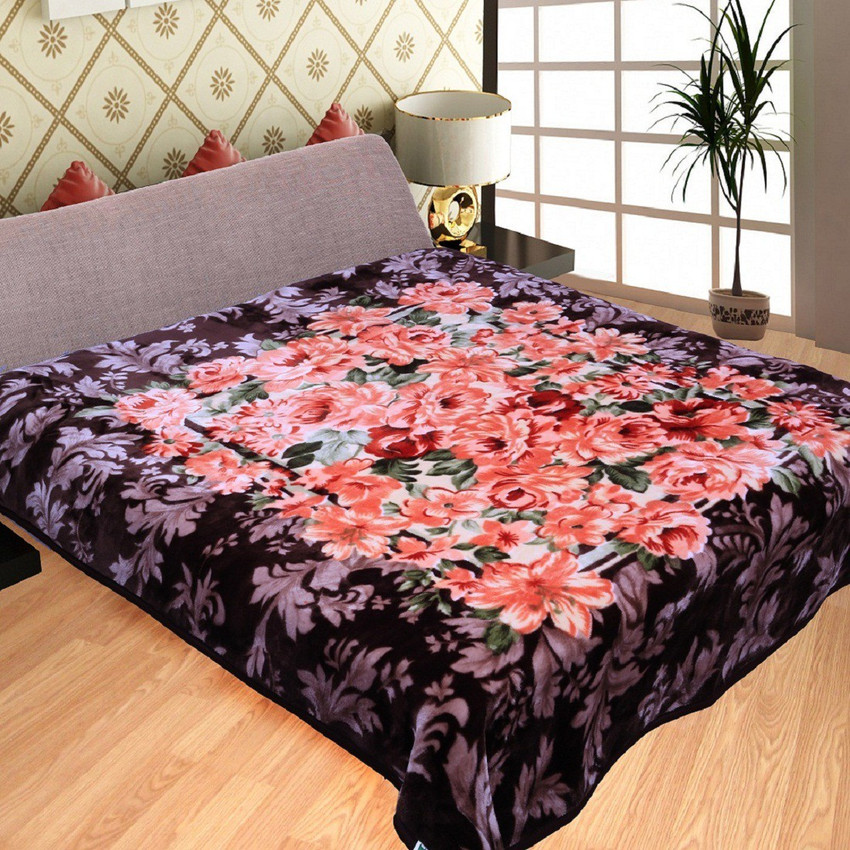 KTM Home Boutique Printed Double Mink Blanket for Mild Winter