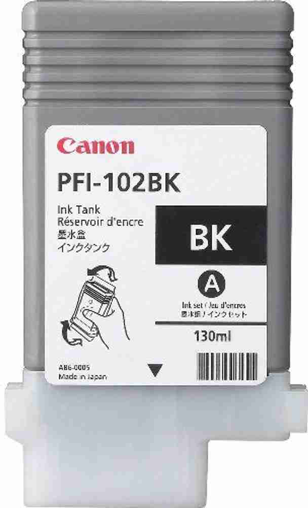 Canon PFI-102BK Black Ink Tank (130 ml) Black Ink Cartridge 