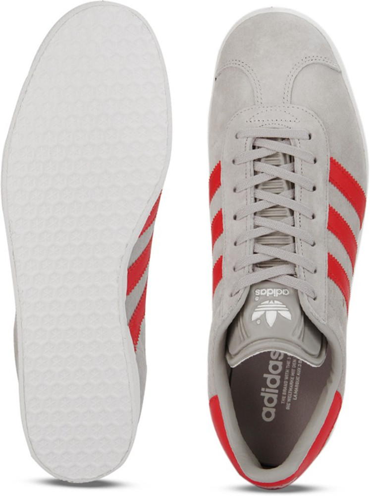 Adidas gazelle grey and red mens outlet