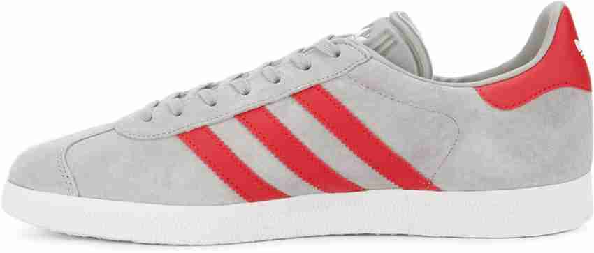 Adidas gazelle grey and red mens clearance