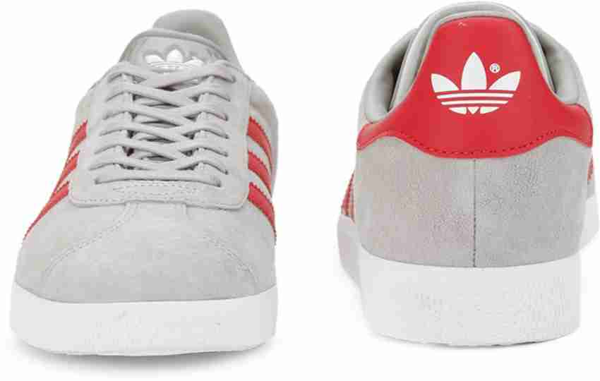Adidas gazelle grey deals and red mens