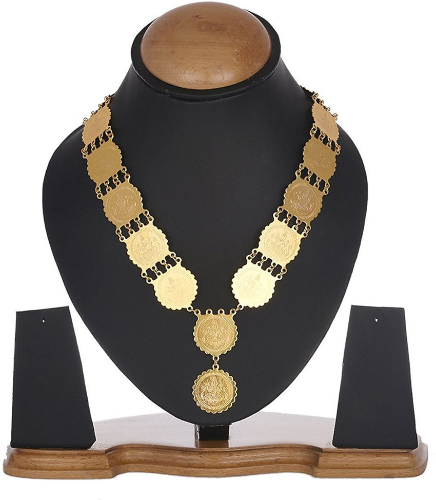 Bandish Ginni Big Coin Temple Necklace Gold plated Plated Alloy Necklace Price in India Buy Bandish Ginni Big Coin Temple Necklace Gold plated Plated Alloy Necklace Online at Best Prices in India