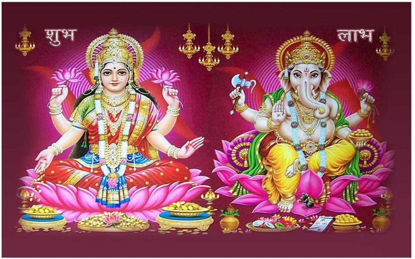 Laxmi Ji and Ganesh Ji Poster Paper Print - Religious posters in India - Buy art, film, design, movie, music, nature and educational paintings/wallpapers at Flipkart.com