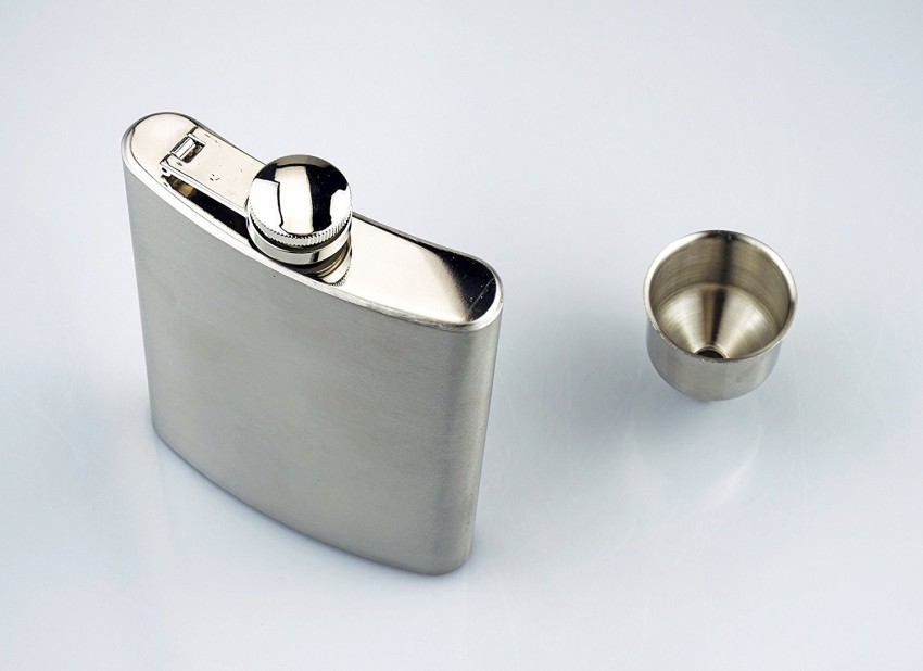 2X 7oz Hip Flask Stainless Steel Wine Whiskey Liquor Alcohol Bottle Cap Gift