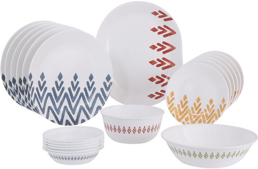 CORELLE Pack of 21 Glass Zamba Dinner Set Price in India Buy