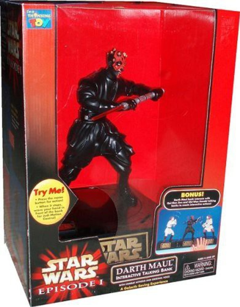 STAR WARS Episode 1 The Phantom Menace 12 Inch Tall Action Figure Interactive Talking Bank Darth Maul With Combat Actions And Original Voice Episode 1 The Phantom Menace 12 Inch