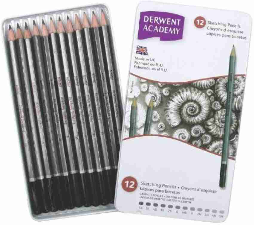 Derwent Academy Sketching Pencils, 12 Degrees Of Hardness Metal Tin, 12  Count - Academy Sketching Pencils, 12 Degrees Of Hardness Metal Tin, 12  Count . shop for Derwent products in India.