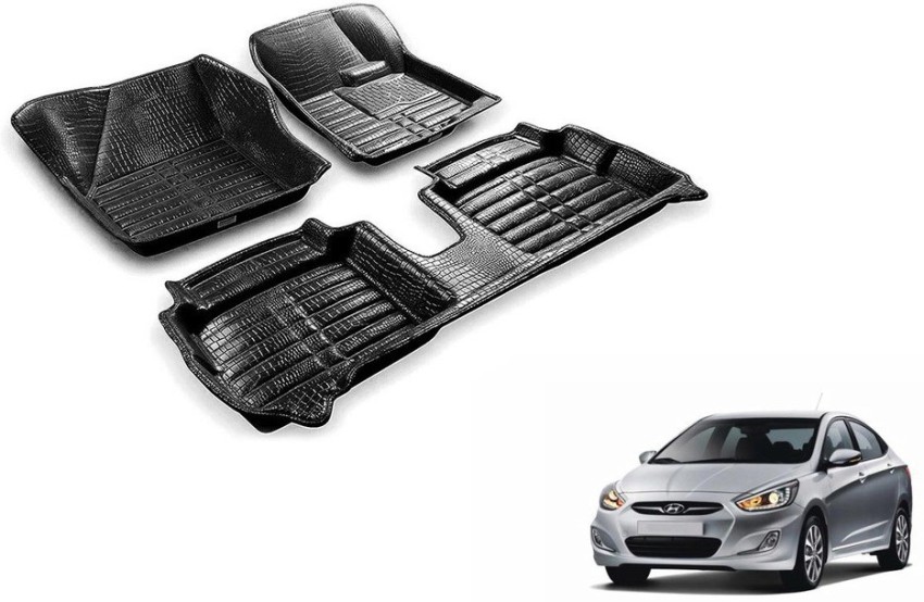 WolkomHome Car Mats Luxury Floor 3D Mat Carpets Black for Hyundai