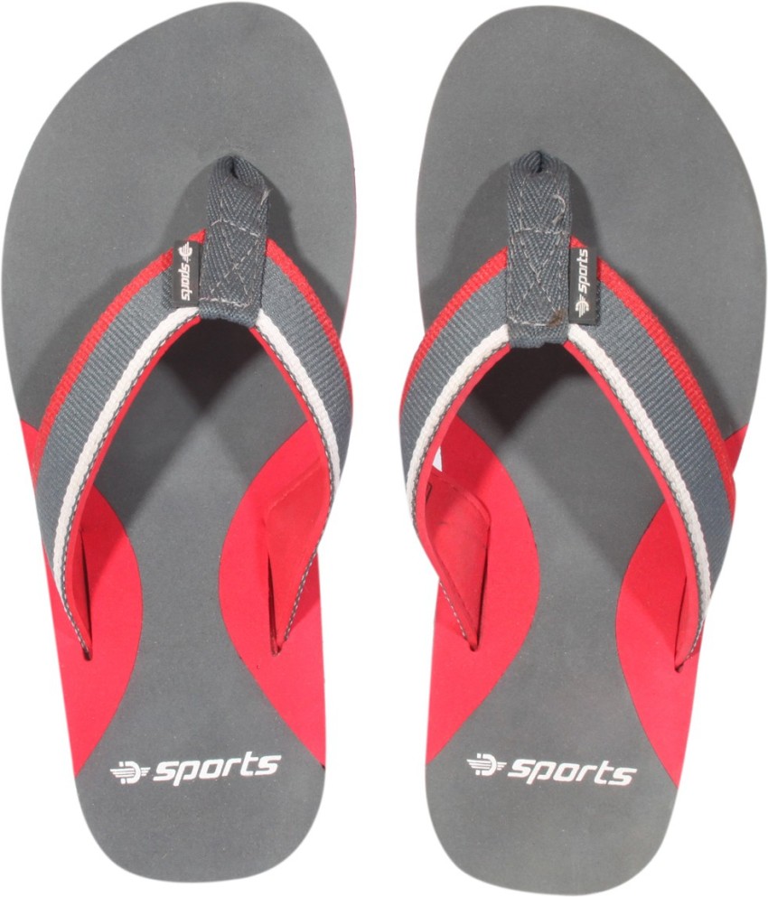 DHL Men Slippers Buy Grey Red Color DHL Men Slippers Online at