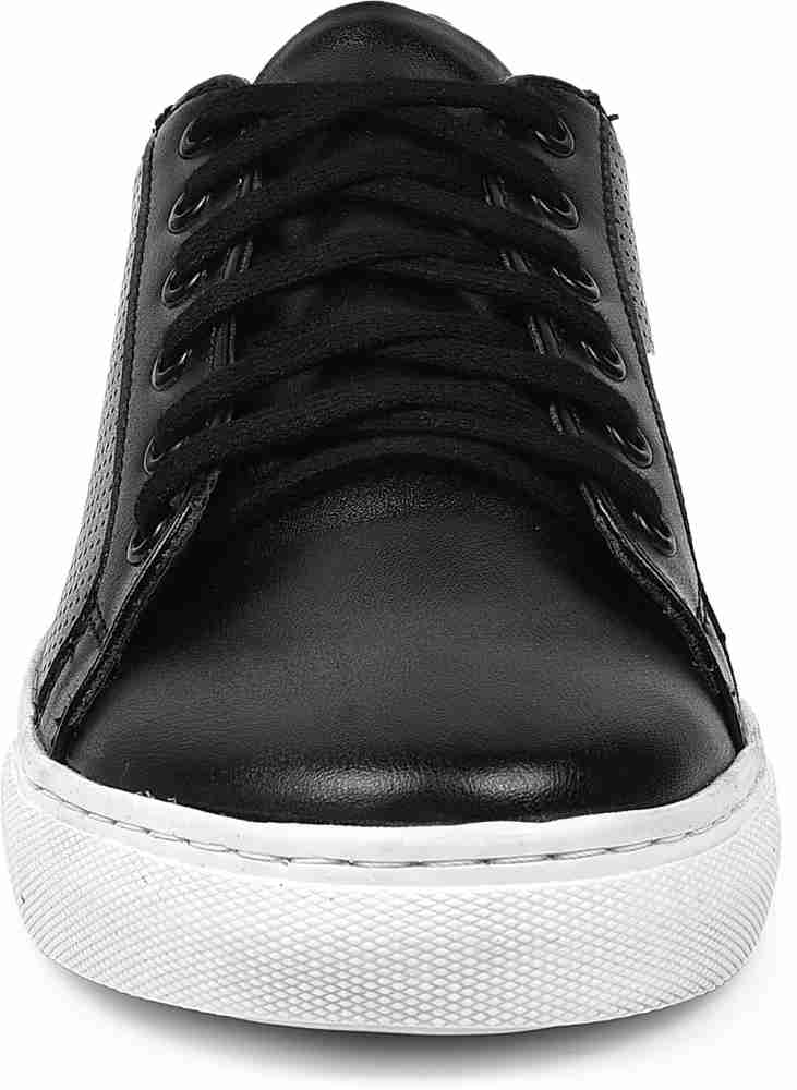 Mens black leather hot sale athletic shoes