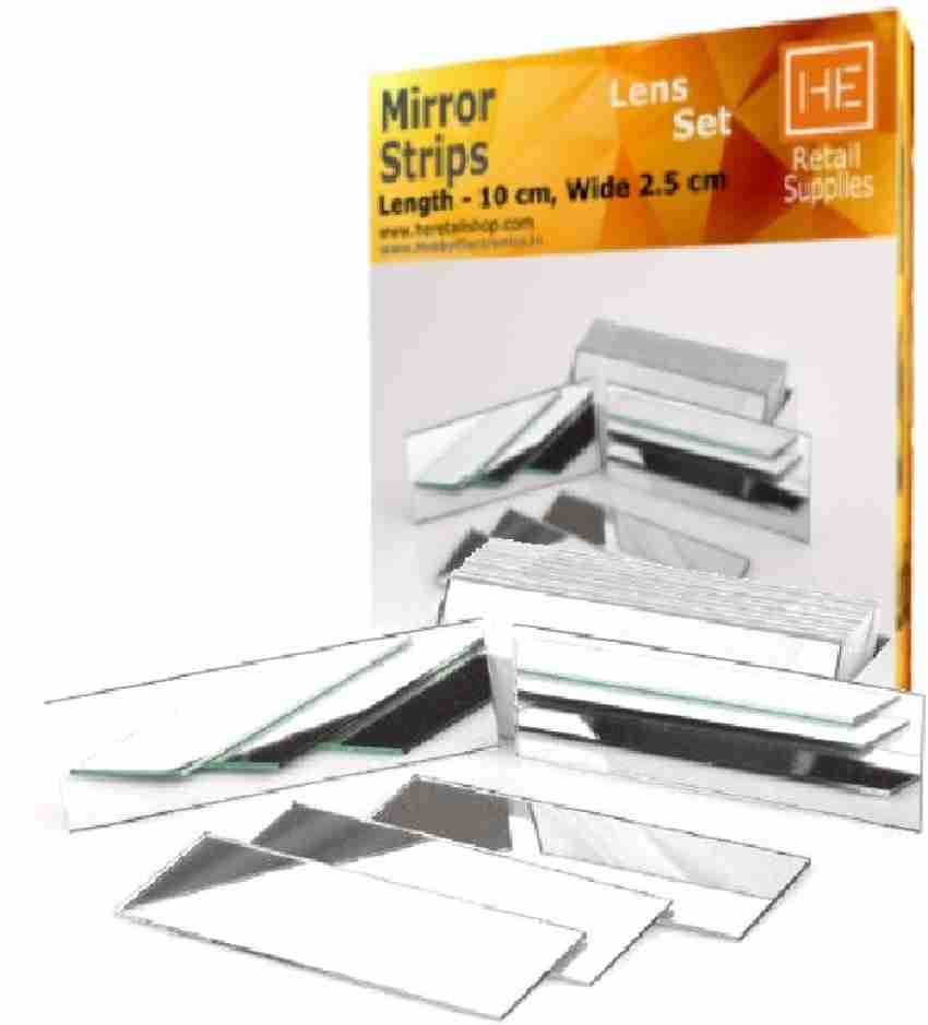 HE Retail Supplies 5 pcs Glass Mirror Strips 10x2.5cm - 5 pcs