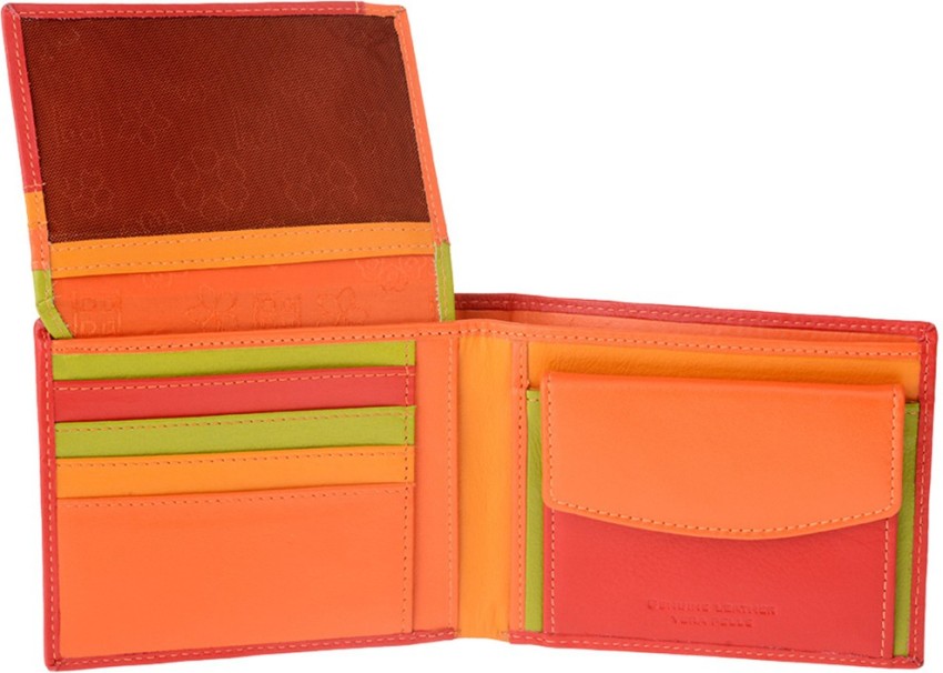 DuDu Leather classic multi color wallet with coin purse and inside flap -  Blue