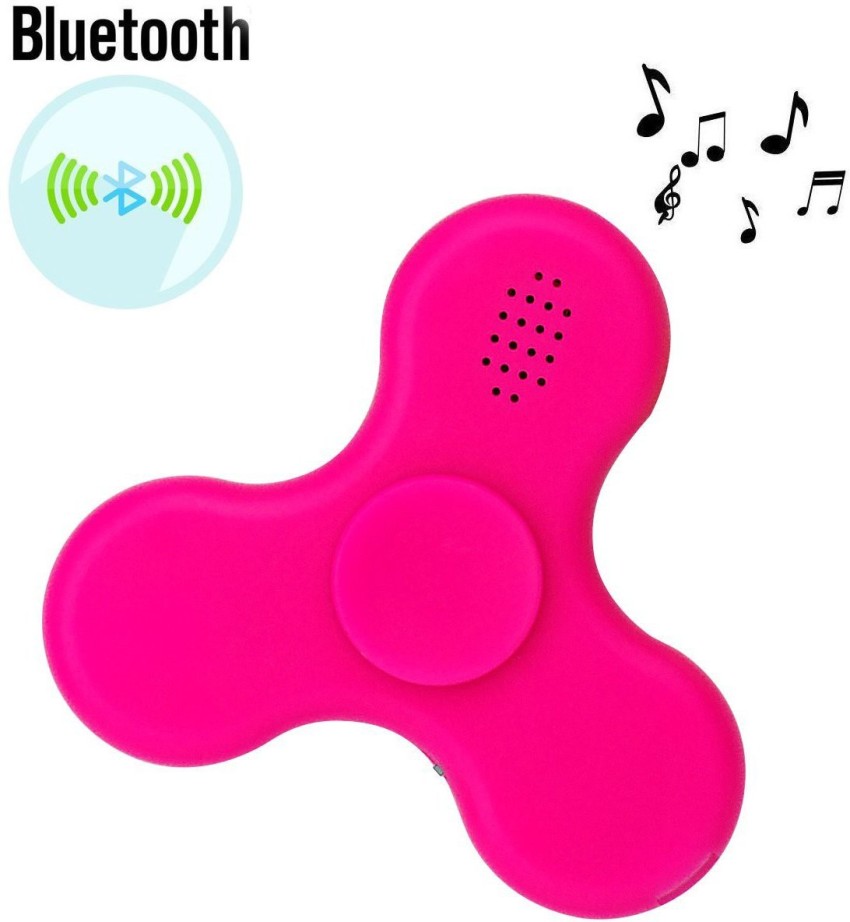 LED Light Switch MINI Bluetooth Speaker Music light up Fidget Spinner EDC  Hand Spinner For Autism And Kids Fidget Toy(Pink) 