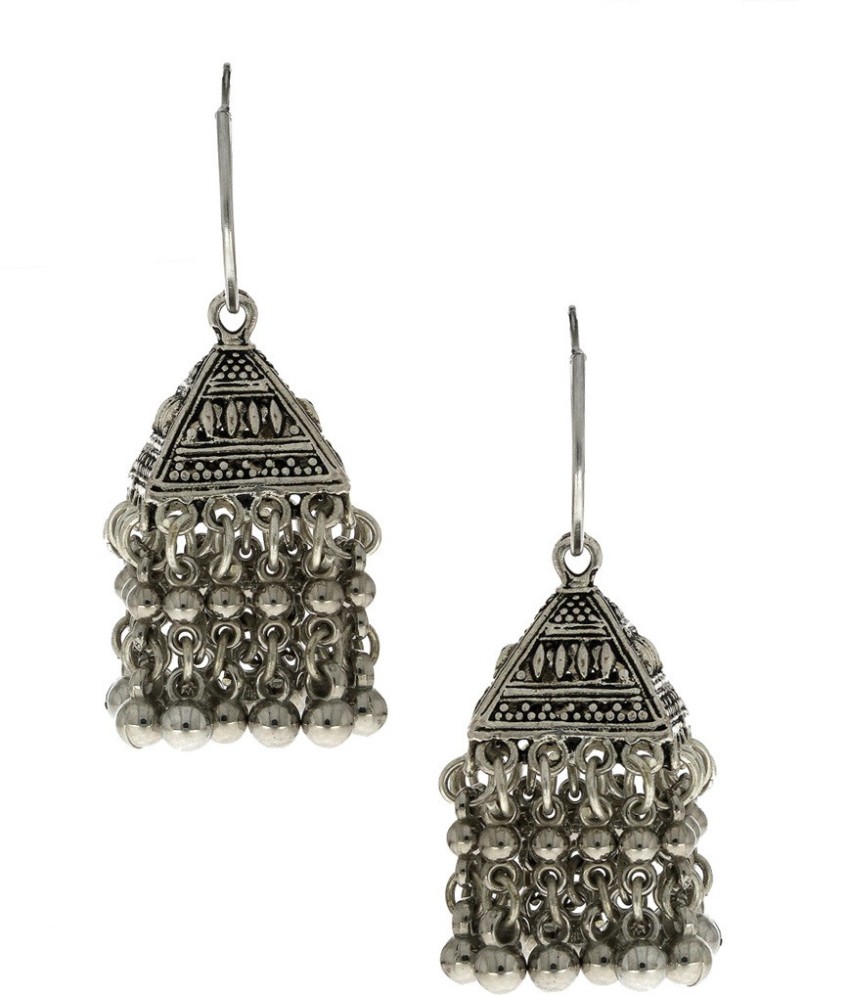 Buy Oxidised Earrings/ Indian Jewelry/ Mirror Long Earrings/ Online in India  - Etsy