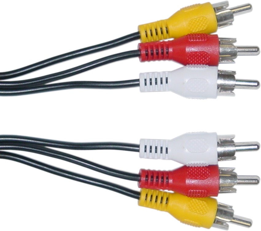 Buy Zyme 1 Meter 3 RCA Composite Audio Video AV Cable TV LCD LED DTH  (Multicolour) Online at Low Prices in India 