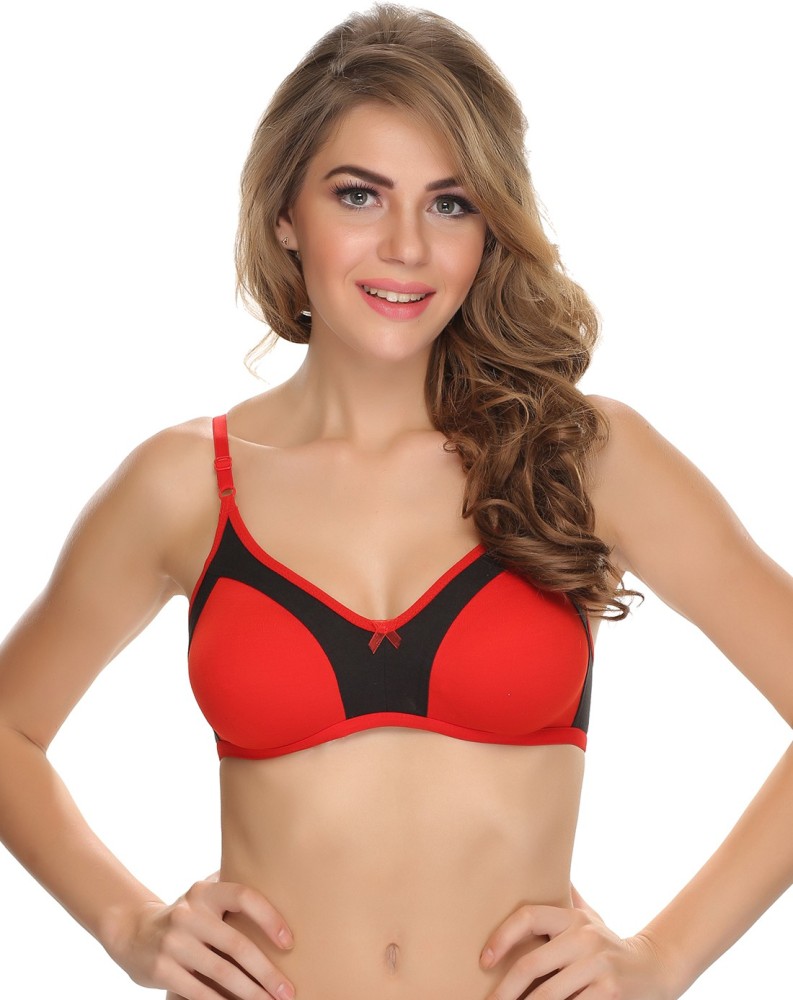 Clovia Double Layered Comfy T-Shirt Bra In Red Women T-Shirt Non Padded Bra  - Buy Red Clovia Double Layered Comfy T-Shirt Bra In Red Women T-Shirt Non  Padded Bra Online at Best