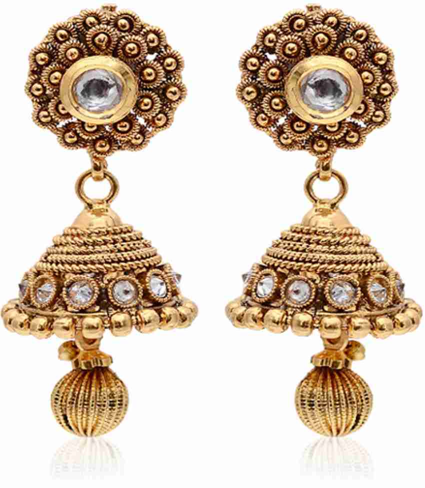  Buy Chique Fashion Chique Fashion Antique Polished Polki Jhumka  Earrings Alloy Jhumki Earring Online at Best Prices in India