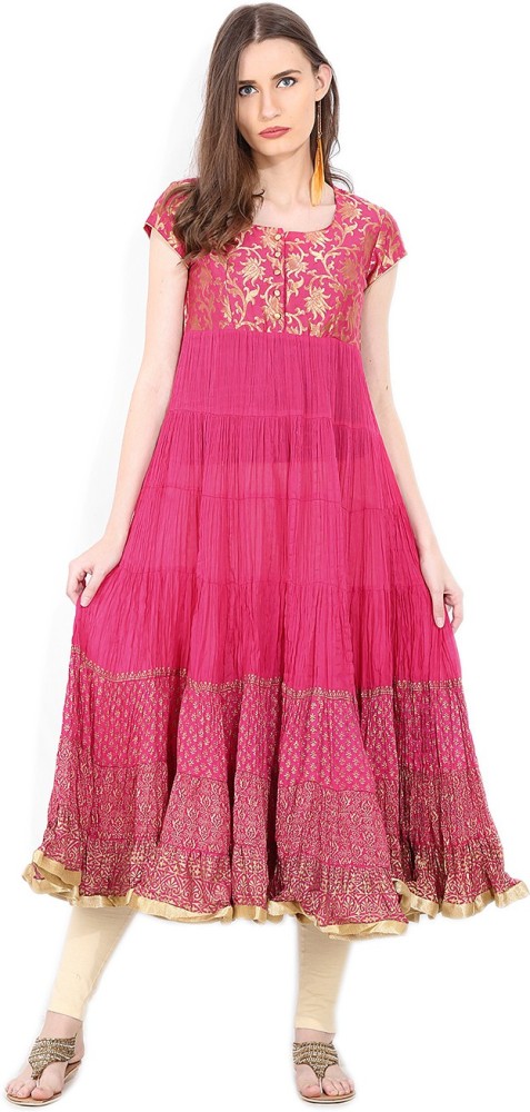 BIBA Women Printed Anarkali Kurta Buy PINK BIBA Women Printed