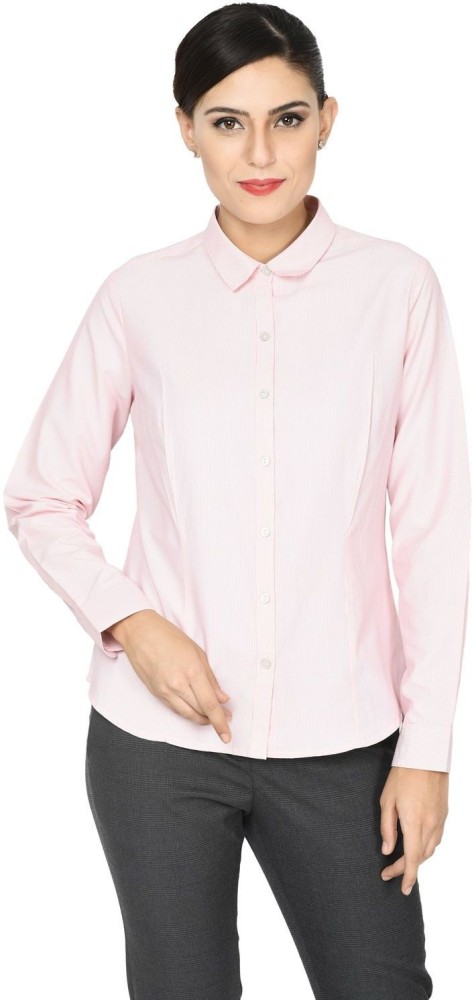 Annabelle by Pantaloons Women Striped Casual Pink Shirt - Buy PINK