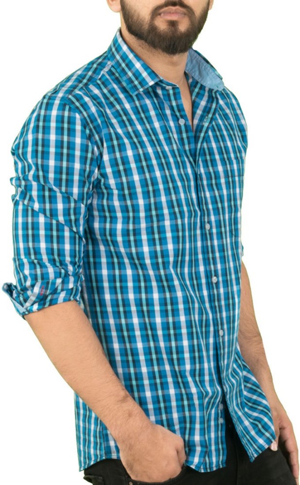 T-Shirts & Shirts  John Louis Half Sleeve Formal Blue Checkered