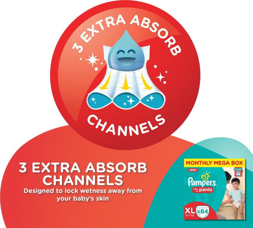 Buy Pampers All round Protection Pants Style Baby Diapers, X-Large (XL) Size,  56 Count, Anti Rash Blanket, Lotion with Aloe Vera, 12-17kg Diapers Online  at Low Prices in India 