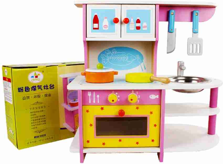 Childrens wooden top kitchen set