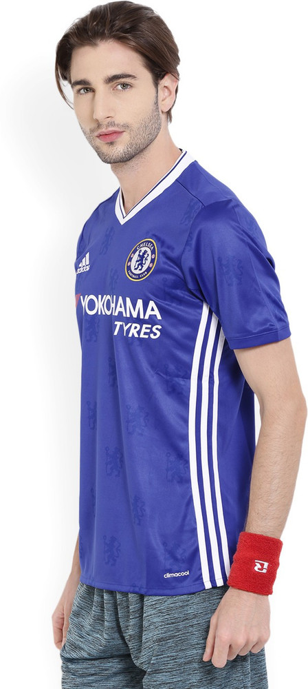 ADIDAS Chelsea Printed Men V Neck Blue T Shirt Buy CHEBLU WHITE