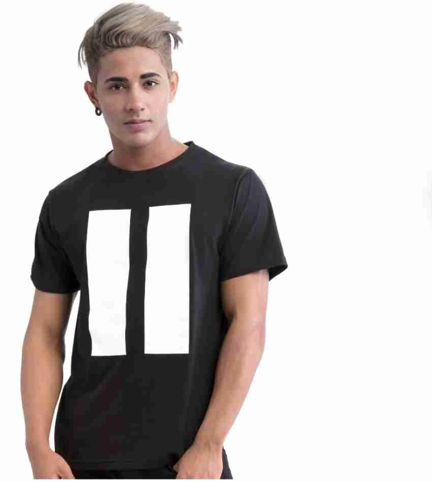 Lionize Printed Men Round Neck White Black T Shirt Buy Lionize