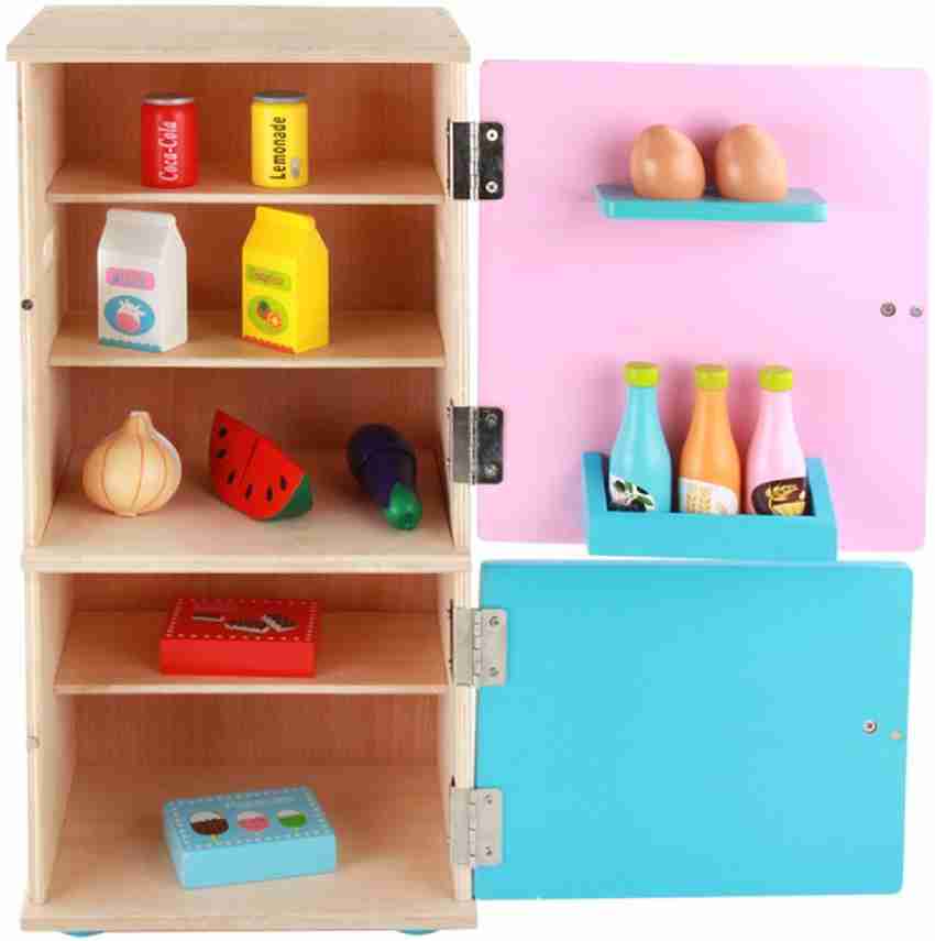 Wooden toy refrigerator hot sale