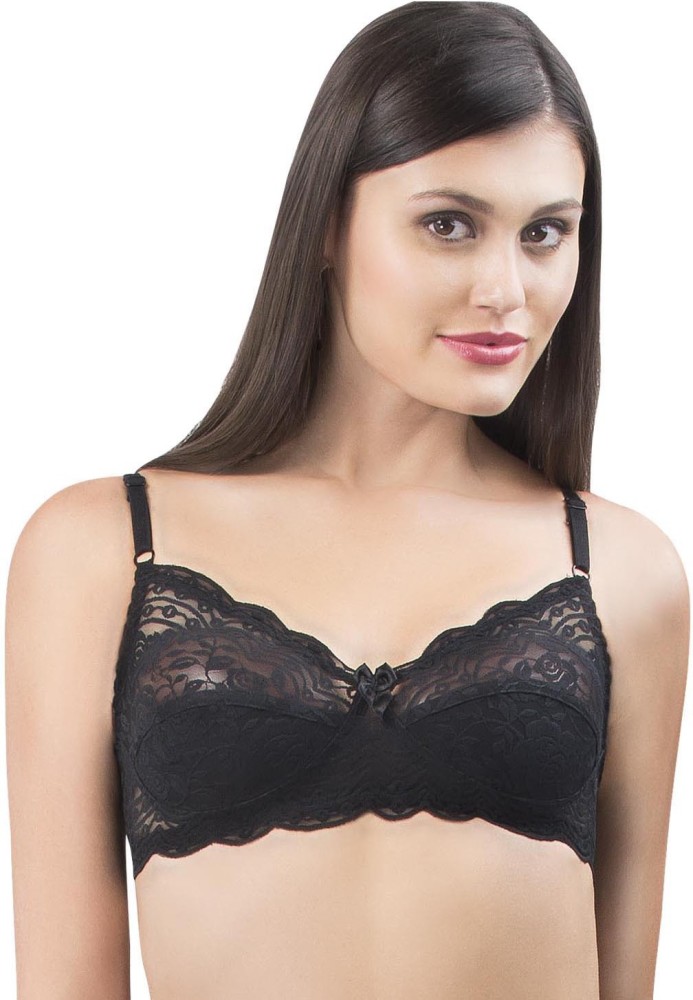 Tipsy Women's Sheer Lace Non-Padded Non-Wired Fancy Bra Panty Set