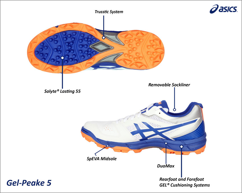 Asics Gel Peake 5 Cricket Shoes For Men Buy White Olympian Blue