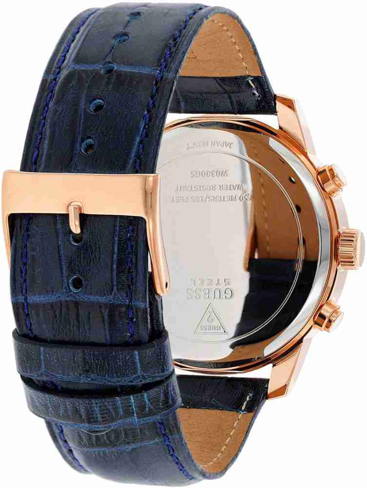 Gold dial discount blue strap watch