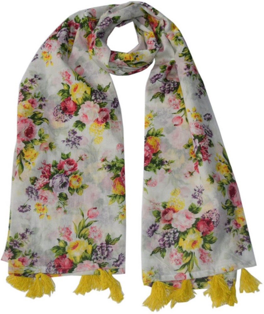 HVE Floral Print Cotton Blend Girls Scarf - Buy HVE Floral Print