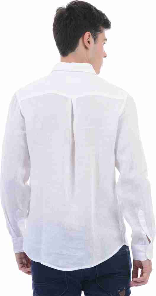 Pepe jeans white linen hot sale shirt