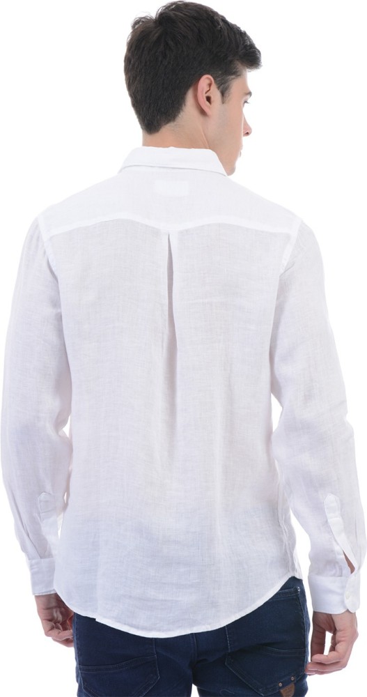 Pepe jeans white linen on sale shirt