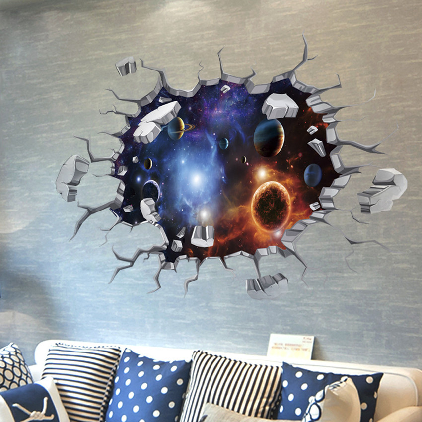 Flipkart SmartBuy 94 cm 3D Wall Stickers Space View for Living