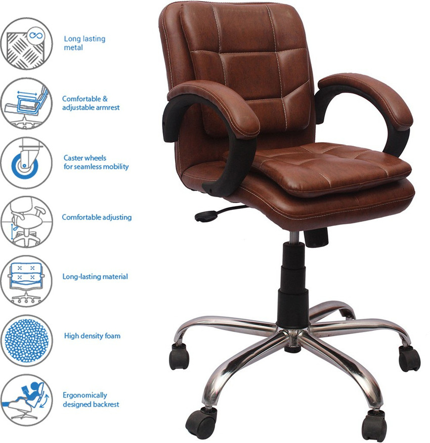 Vj interior leatherette online office arm chair