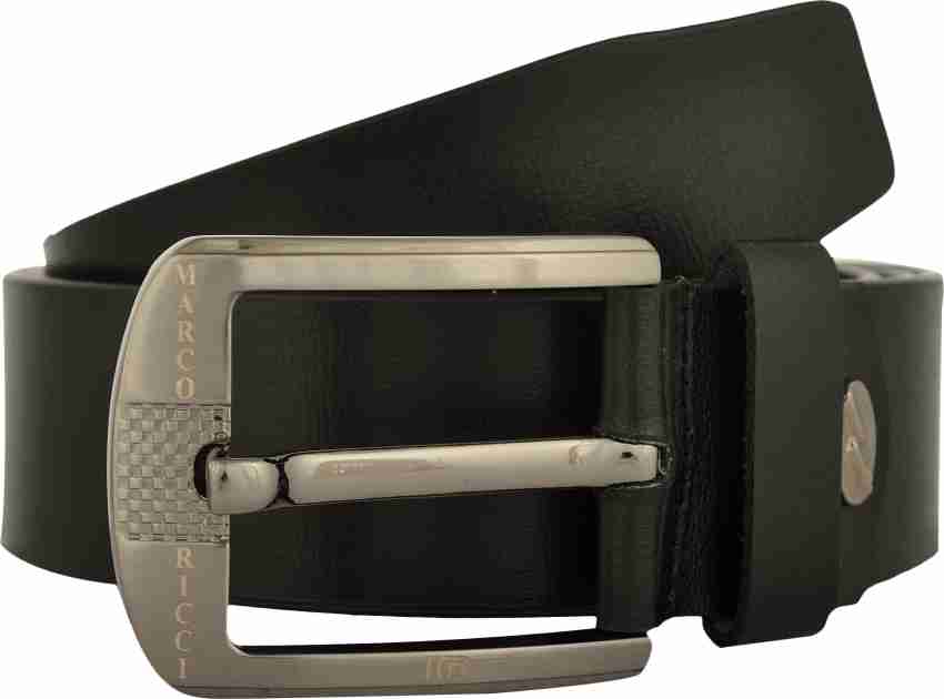 MARCO RICCI Men Casual Black Genuine Leather Belt Black