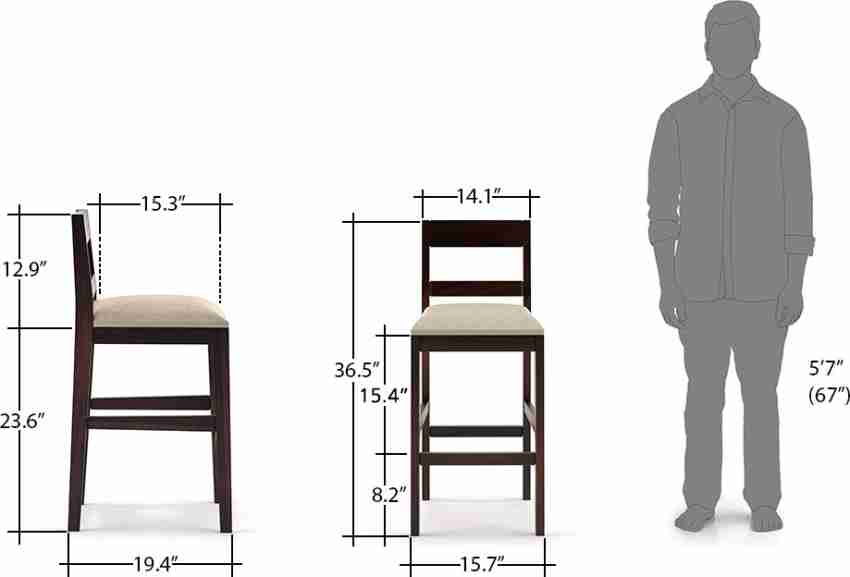 Urban Ladder Stinson Counter Solid Wood Bar Stool Price in India