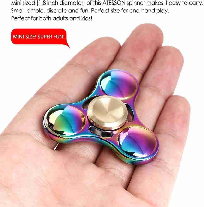 VibeX ™ Fidget Spinner Metal Hand Spinner, Mini Sized Tri-Spinner