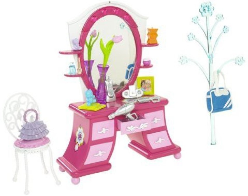 Barbie doll dressing table set hot sale